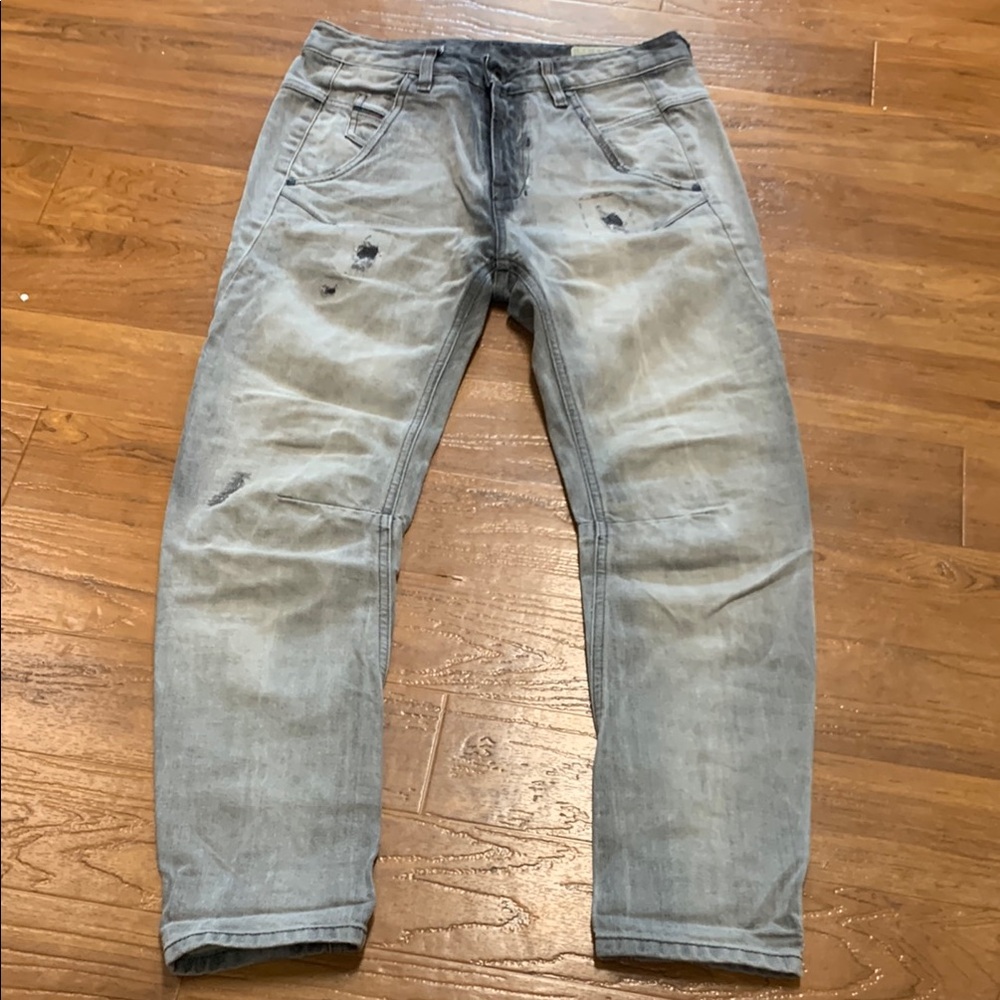 Diesel industry Light Wash relaxed boyfriend low waist Distressed Jeans